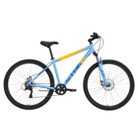 Велосипед Stark Respect 29.1 D Microshift голубой металлик/синий/оранжевый рама: 20" (2023)