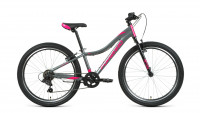 Велосипед Forward Jade 24 1.0 серый/розовый рама 12" (2022)