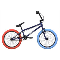 Велосипед Stark Madness BMX 1 20" темно-синий матовый/серебристый/синий, красный (2024)