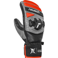 Варежки Reusch Worldcup Warrior Team Mitten black/silver/fluo red Варежки Reusch Worldcup Warrior Team Mitten black/silver/fluo red